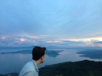 Me watching the sunset over Taal Volcano