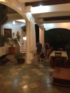 A photo as we arrived at the Villa at night