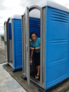 Dai, horrified after her experience in the Portaloo