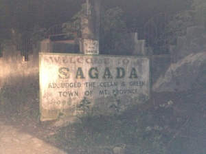 The Welcome to Sagada sign