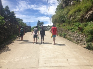 Ian, Dai and Ralph walking in Sagada
