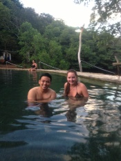 Ralph and Laura basking in the boiling water of the Hot Springs