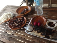 The beautiful lunch prepared for us by our boat crew